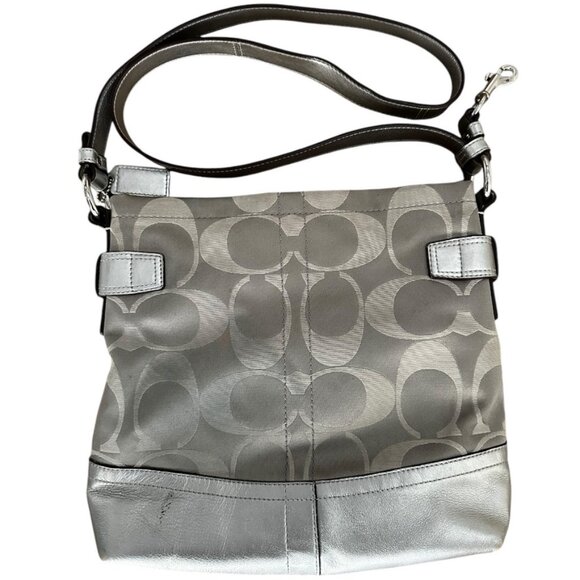 Pre-Loved Coach Signature Shoulder Bag - Silver - Picture 3 of 12